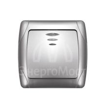 Выключатель 1-кл. СП Маргарита 10А IP20 с подсветкой серебр. UNIVersal М0121-S