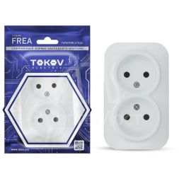 Розетка 2-м ОП Frea 16А IP20 250В без заземл. АБС-пластик бел. TOKOV ELECTRIC TKE-FR-R2-C01
