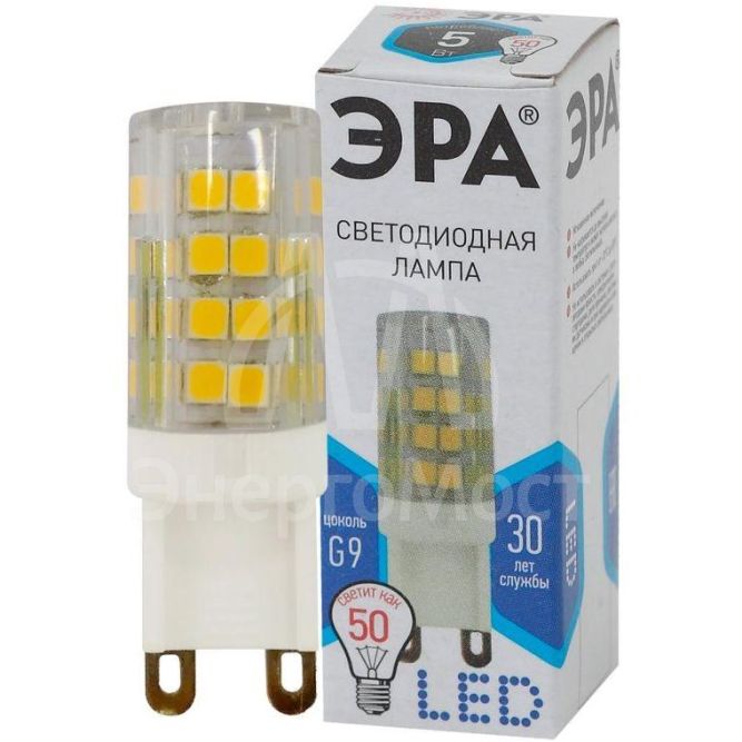 Лампа светодиодная JCD-5w-220V-corn ceramics-840-G9 400лм ЭРА Б0027864