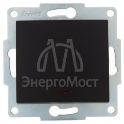 Механизм выключателя 1-кл. 1п СП Karina 10А IP20 с подсветкой черн. бархат LEZARD 707-4288-111