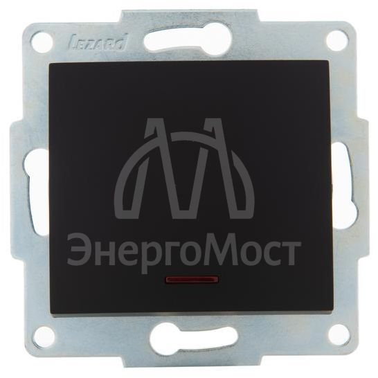 Механизм выключателя 1-кл. 1п СП Karina 10А IP20 с подсветкой черн. бархат LEZARD 707-4288-111