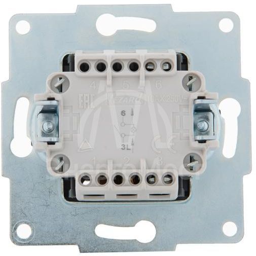 Механизм выключателя 1-кл. 1п СП Karina 10А IP20 с подсветкой черн. бархат LEZARD 707-4288-111