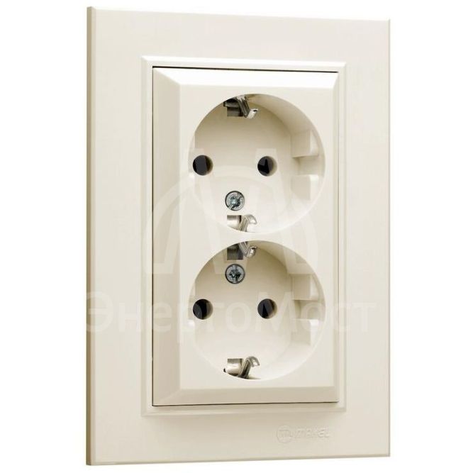 Розетка 2-м СП Karea 16А IP20 с/з крем. Makel 56010082