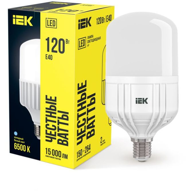 Лампа светодиодная HP 120Вт 6500К E40 230В IEK LLE-HP-120-230-65-E40