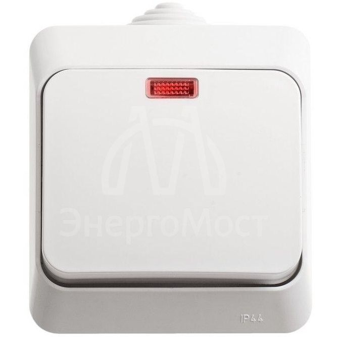 Выключатель 1-кл. ОП Этюд 10А IP44 10AX с подсветкой бел. SE BA10-045B