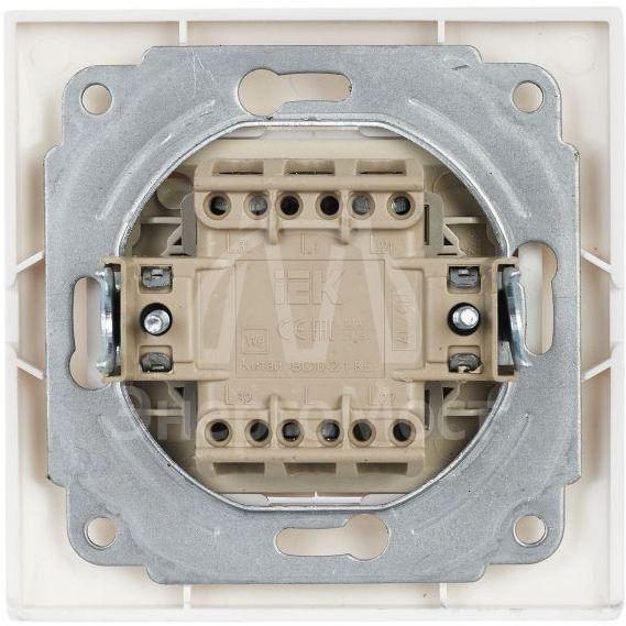 Выключатель 2-кл. СП Кварта 10А IP20 ВС10-2-1-КБ с индикацией бел. IEK EVK21-K01-10-DM