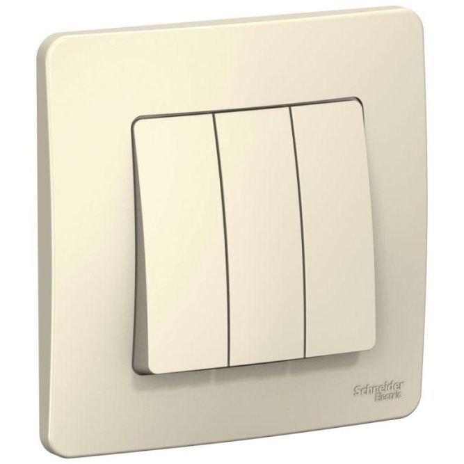 Выключатель 3-кл. СП Blanca 10А IP20 (сх. 1+1+1) 250В молочн. SE BLNVS100502