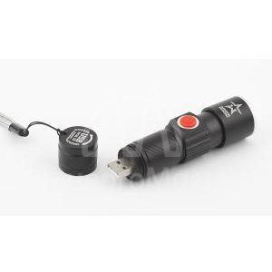 Фонарь MA-601 АРМИЯ РОССИИ универсальный Циркон 3Вт алюм. регул. фокус 3 режима Li аккум. USB блист. ЭРА Б0030191