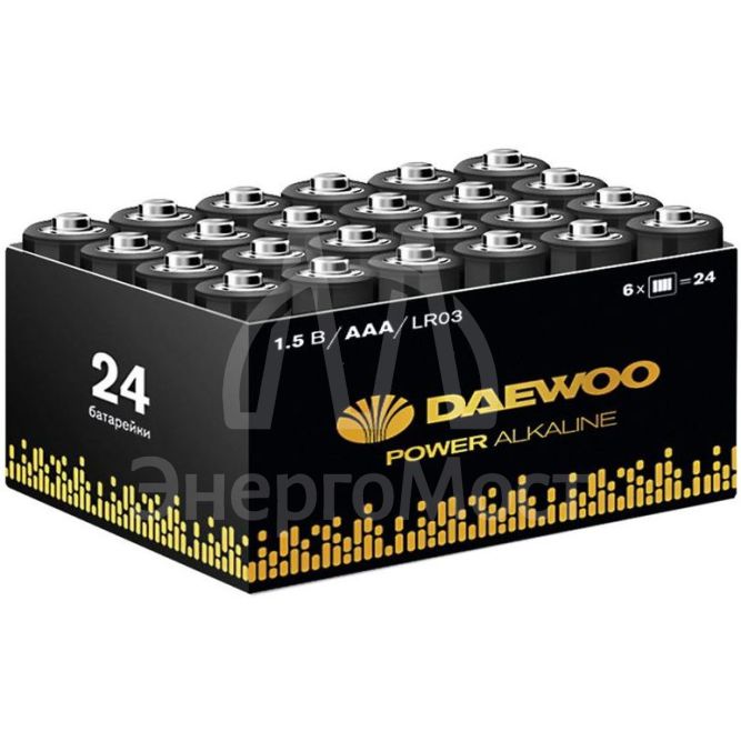 Элемент питания алкалиновый AAA/LR03 1.5В Power Alkaline Pack-24 (уп.24шт) DAEWOO 5042117