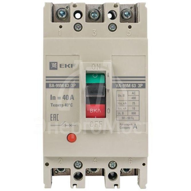 Выключатель автоматический 3п 63/40А 25кА ВА-99М PROxima EKF mccb99-63-40m