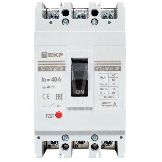Выключатель автоматический 3п 63/40А 25кА ВА-99М PROxima EKF mccb99-63-40m