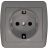 Розетка 1-м ОП Клио 16А IP44 с заземл. сер. UNIVersal К2228-Gr
