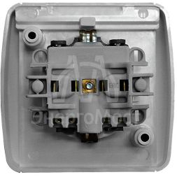 Розетка 1-м ОП Клио 16А IP44 с заземл. сер. UNIVersal К2228-Gr