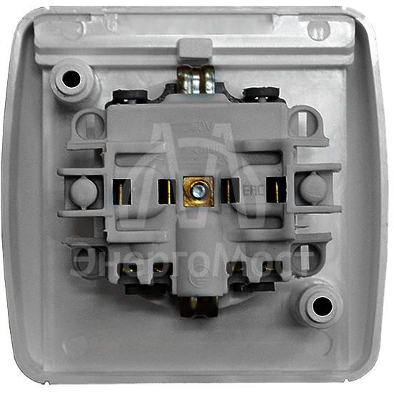 Розетка 1-м ОП Клио 16А IP44 с заземл. сер. UNIVersal К2228-Gr