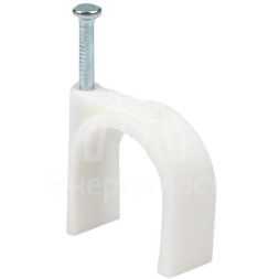 Скоба крепежная круглая с гвоздем d25мм пластик. (уп.50шт) EKF plcn-sr-25