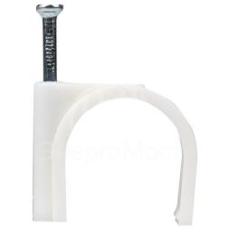 Скоба крепежная круглая с гвоздем d25мм пластик. (уп.50шт) EKF plcn-sr-25