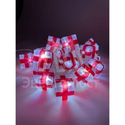 Гирлянда светодиодная &amp;quot;Нить Подарки&amp;quot; 3м 20LED 8 режимов 220В IP20 хол. свет ЭРА Б0041895