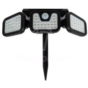 Светильник фасадный ERAFS012-05 на солнечной батарее с датчиком движения 74 LED 28.2х13х10.5см ЭРА Б0057601