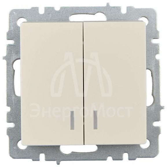 Выключатель 2-кл. СП BRITE ВС10-2-1-БрКр 10А с инд. беж. IEK BR-V20-1-10-K10