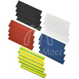 Набор трубок термоусадочных тонкостен. ТТУ 8/4; 10/5; 12/6; 14/7 (ЖЗ; С; К; Ч) 20х8см разноцвет. IEK UDRS-D8-D14-10-1