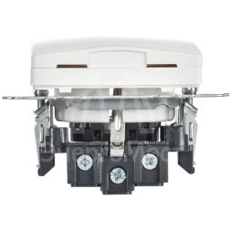 Розетка BRITE РСбш10-3-БрАБ 16А IP20 с заземл. защ. шторки с крышкой механизм арктич. бел. IEK BR-R16-16-K91