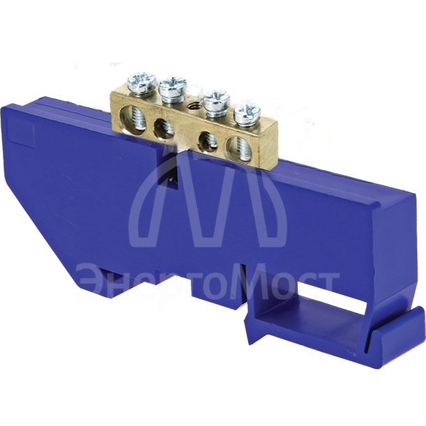 Шина нулевая N 6х9 4 отвер. латунь син. изолятор на DIN-рейку PROxima EKF sn0-63-04-d