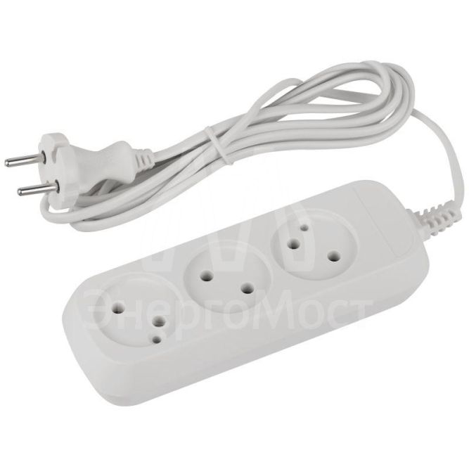 Удлинитель электрический UDL-6-315 Greenline 3 розетки без заземления 1.5м ШВВП 2х0.75кв.мм Эра Б0065043