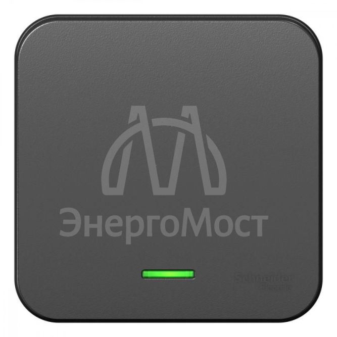 Переключатель проходной 1-кл. ОП Blanca 10А IP20 (сх. 6) 250В с подсветкой с изолир. пластиной антрацит SchE BLNVA106116