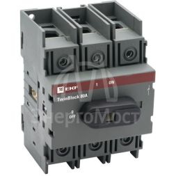 Рубильник 3п 80А с рукояткой управления для прямой установки TwinBlock PROxima EKF tb-80-3p-f