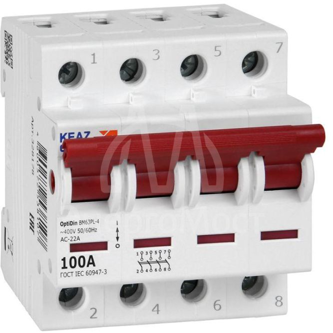 Выключатель нагрузки модульный OptiDin BM63PL-4100-УХЛ3 (ВМ63PL) КЭАЗ 328178