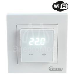 Термостат программируемый ET-44(w) с Wi-Fi 3.6кВт 16А для теплых полов датчик пола; датчик воздуха с возможн. установкой в рамку Legrand Valena и Schneider Unica бел. Extherm ET-44(w)