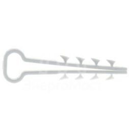 Дюбель-хомут d6х14мм для плоского кабеля полипропилен бел. (уп.50шт) EKF plc-cd-6x14w