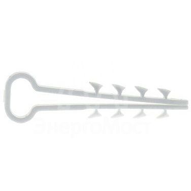 Дюбель-хомут d6х14мм для плоского кабеля полипропилен бел. (уп.50шт) EKF plc-cd-6x14w