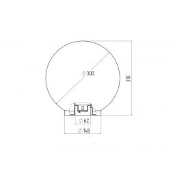 Светильник садово-парковый Шар D300мм E27 бел. НТУ 01-100-301 ЭРА Б0048737