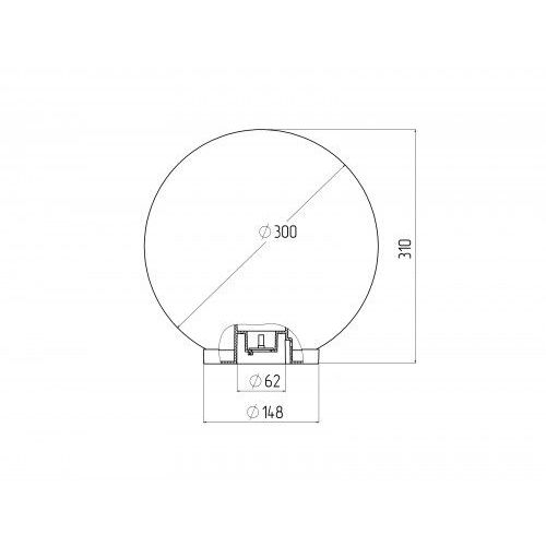Светильник садово-парковый Шар D300мм E27 бел. НТУ 01-100-301 ЭРА Б0048737