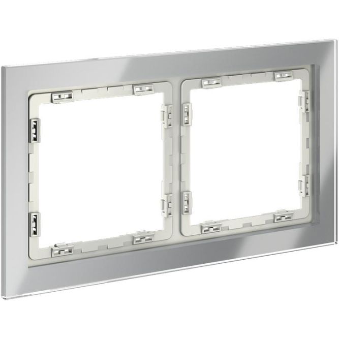 Рамка 2-м S70 стеклян. сталь Voltum VLS110205