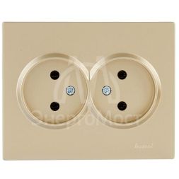 Розетка VESNA двойная без заземл. ПБТ зол. LEZARD 742-3600-128B