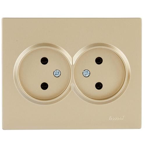 Розетка VESNA двойная без заземл. ПБТ зол. LEZARD 742-3600-128B