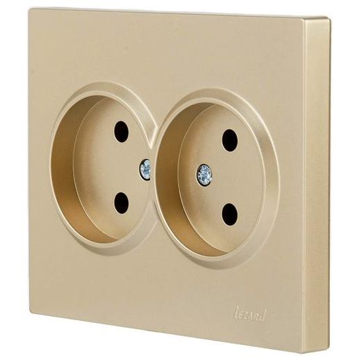 Розетка VESNA двойная без заземл. ПБТ зол. LEZARD 742-3600-128B