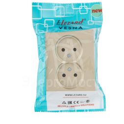 Розетка VESNA двойная без заземл. ПБТ зол. LEZARD 742-3600-128B