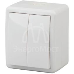 Выключатель 2-кл. ОП Эра Эксперт 10А IP54 11-1404-01 250В 10AX бел. Эра Б0020675