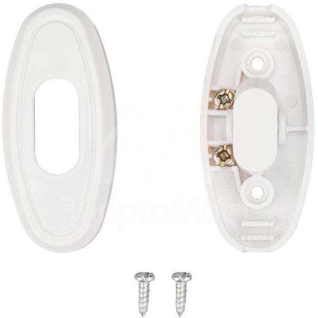 Выключатель-кнопка 250В 6А ON-OFF бел. на электропровод (для настольной лампы/бра) Rexant 36-3016