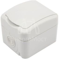 Розетка 1-м ОП Mini OG с заземл. керамика IP54 бел. Kranz KR-78-0605