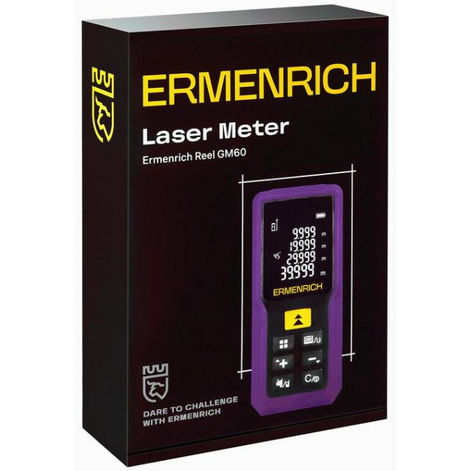 Рулетка лазерная Reel PRO GM60 фиолет. Ermenrich 84645