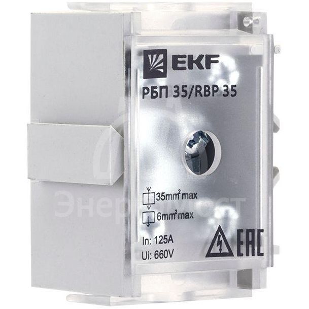 Блок распределительный проходной РБП 35 (1х35-4х6кв.мм) 125/50А PROxima EKF RBP-35-50