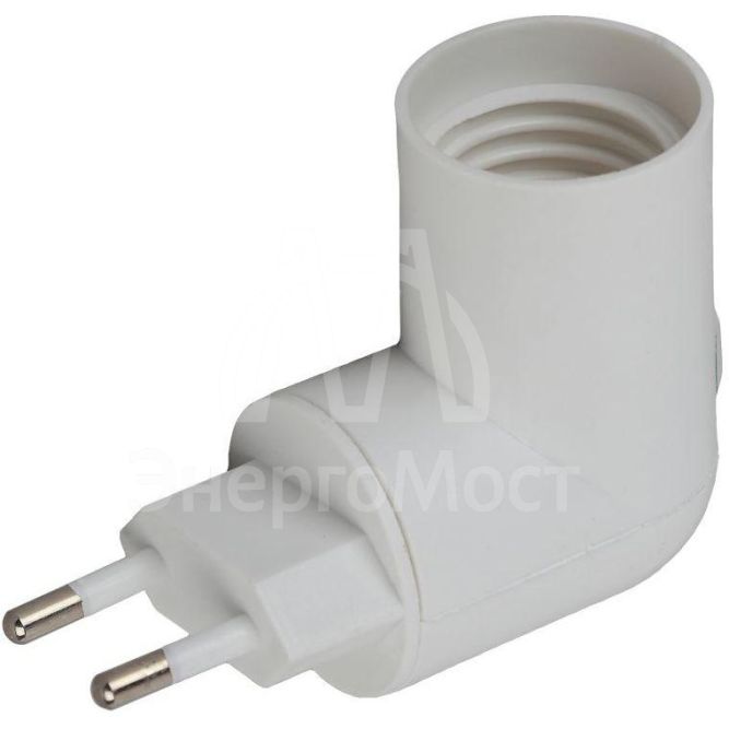 Переходник E27-S вилка-E27 с выкл. бел. ЭРА Б0027981