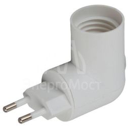 Переходник E27-S вилка-E27 с выкл. бел. ЭРА Б0027981