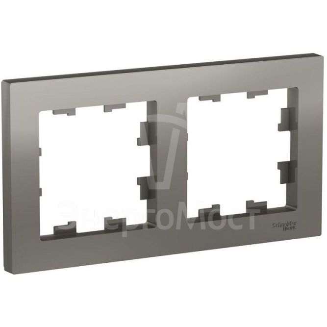 Рамка 2-м AtlasDesign универс. сталь SchE ATN000902