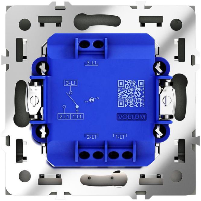 Переключатель проходной 1-кл. СП S70 10А с подсветкой механизм графит Voltum VLS010407