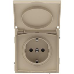 Розетка силовая KANT IP44 2P+E защ. шторки с крышкой ванильн. марципан DKC 7015013